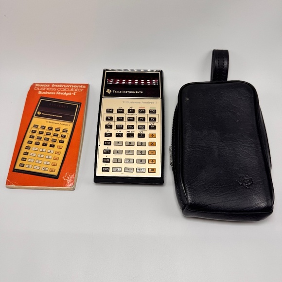 Texas Instruments TI Business Analyst-I Red LED Electronic Calculator w/Case VTG - Picture 1 of 12